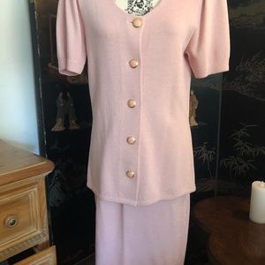 St. John Soft Pink Knit Suit size 12